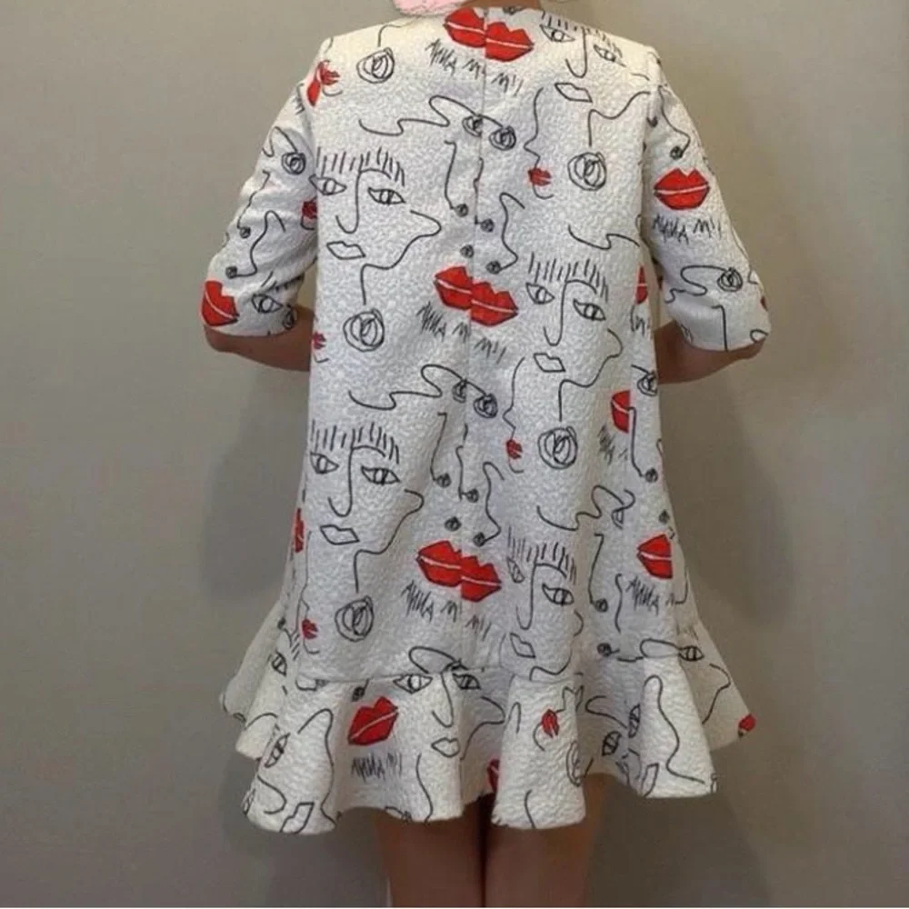 MANUA MANADO ABSTRACT DRESS WITH RUFFLE HEM - Picture 15 of 16